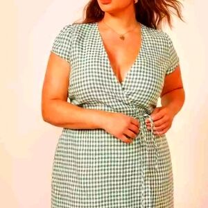 Reformation Gingham Wrap Dress